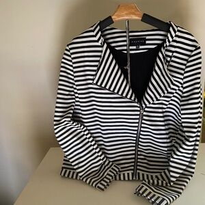 Premis Black and White Stripe Moto Jacket - Size 12